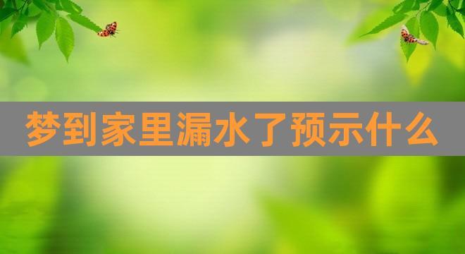 周公解梦家中漏水 家中二楼漏水预示着什么