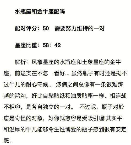 水瓶座金牛座配对指数 金牛座女生漂亮吗