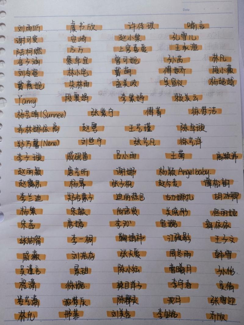 爱豆名字配对表格图片 爱豆名称大全