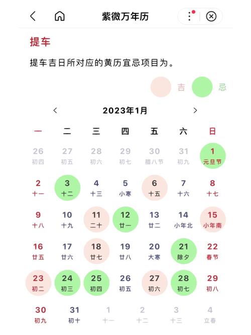 黄道吉日提车的含义是 提车吉凶日历表